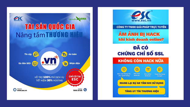 ESC là đơn vị cung cấp SSL và là nhà đăng ký tên miền .vn chính thức của VNNIC